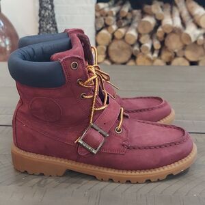 Polo Ralph Lauren Burgundy Leather Lace-Up Fall Boots Sz 4